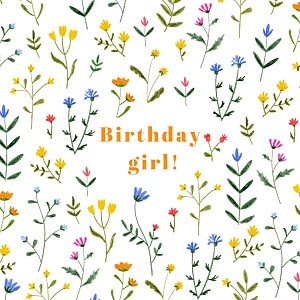 Wildflowers white girls kids party invitations Wildflowers white girls kids party invitations