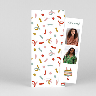 Streamers (bookmark) red girls kids party invitations Streamers (bookmark) red girls kids party invitations