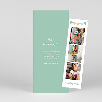 It's party time (bookmark) blue girls kids party invitations It's party time (bookmark) blue girls kids party invitations