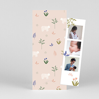 My little bear (bookmark) pink woodland baby thank you cards My little bear (bookmark) pink woodland baby thank you cards