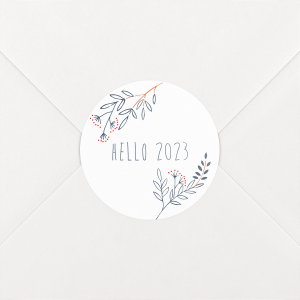 Christmas Stickers Holiday Wreath Blue