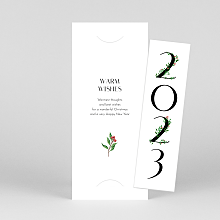 Christmas Cards 2022 Floral Tidings (Bookmark) White
