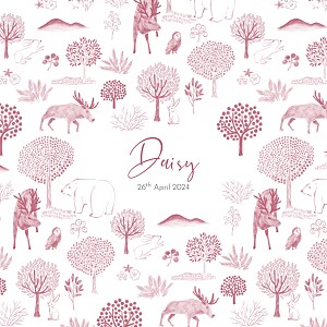 Woodland wishes (4 pages) pink baby announcements Woodland wishes (4 pages) pink baby announcements