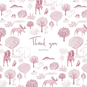 Woodland wishes (4 pages) pink woodland baby thank you cards Woodland wishes (4 pages) pink woodland baby thank you cards
