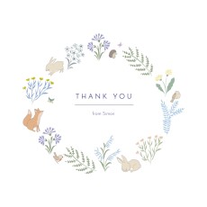Baby Thank You Cards Woodland Friends (Crown) Blue