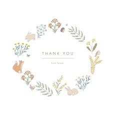 Baby Thank You Cards Woodland Friends (Crown) Green
