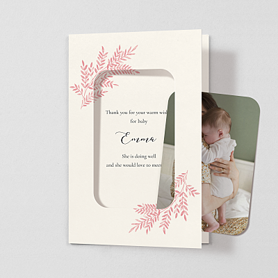 Sweet melody (window) pink pink baby thank you cards Sweet melody (window) pink pink baby thank you cards