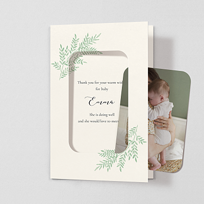 Sweet melody (window) green green baby thank you cards Sweet melody (window) green green baby thank you cards