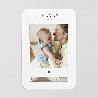 Lovely heart (keepsake) white girls baby thank you cards Lovely heart (keepsake) white girls baby thank you cards