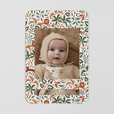 Jungle rhythm (keepsake) beige girls baby thank you cards Jungle rhythm (keepsake) beige girls baby thank you cards