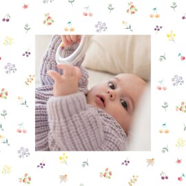 Baby Announcements Summer Fruits white
