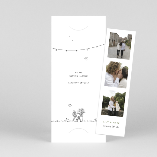 Save The Dates Bohemian Promise (Bookmark) White - View 1