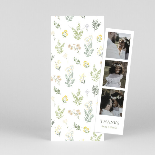 Wedding Thank You Cards Enchanted Greenery (boookmark) White - View 1