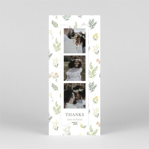 Wedding Thank You Cards Enchanted Greenery (boookmark) White - View 2