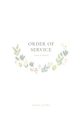 Wedding Order of Service Booklet Covers Enchanted Greenery (4 pages) White