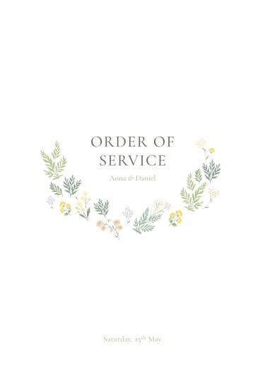 Wedding Order of Service Booklet Covers Enchanted Greenery (4 pages) White - Page 1