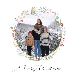 Christmas Cards Watercolour Wreath White