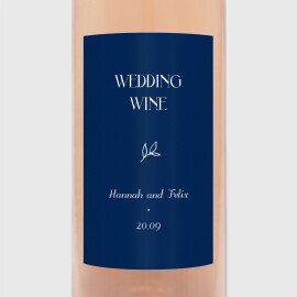Wedding Wine Labels Subtle Sprig Bue
