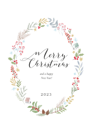 Christmas Cards Watercolour Wreath White
