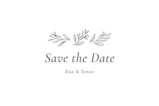 Save The Dates Poetic Grey - Front