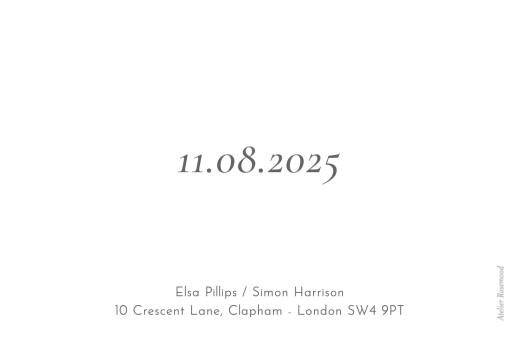 Save The Dates Poetic Grey - Back