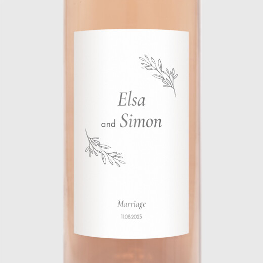 Wedding Wine Labels Poetic Grey - View 1