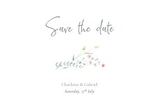 Save The Dates Wildflower Wreath Pink