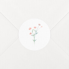 Wedding Envelope Stickers Wildflower Wreath Pink