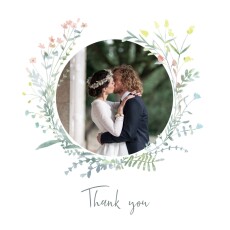 Wedding Thank You Cards Wildflower Wreath (4 pages) Pink