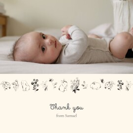 Baby Thank You Cards Happy Bunny (4 pages) Yellow