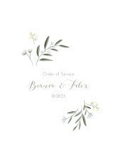 Wedding Order of Service Booklet Covers Grace White