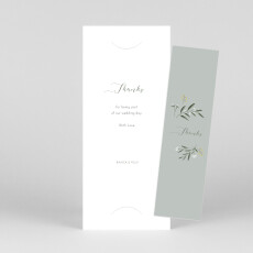 Wedding Thank You Cards Grace (Bookmark) White