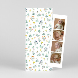 Baby Thank You Cards Enchanted Greenery (bookmark) White