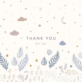 Baby Thank You Cards Midnight Sky (4 Pages) Beige