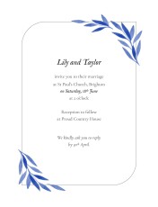 Wedding Invitations Botanical Embrace (portrait) Blue