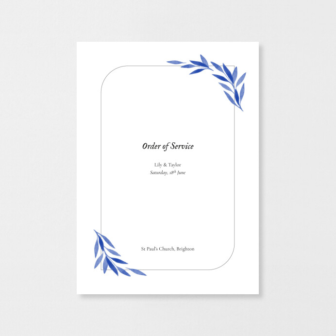 Botanical Embrace Wedding Order of Service Booklet Covers