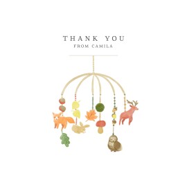 Baby Thank You Cards Little Mobile (4 pages) Forest