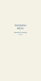 Wedding Menus Natural Chic 4 Page (Foil) Blue