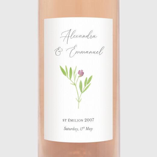 Wedding Wine Labels Blooming Pastures Pink - View 1