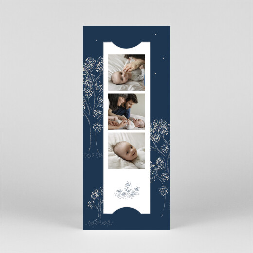 Baby Announcements Bedtime Story (Bookmark) Blue - View 2