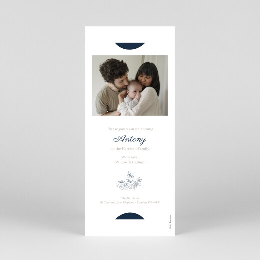 Baby Announcements Bedtime Story (Bookmark) Blue - View 4