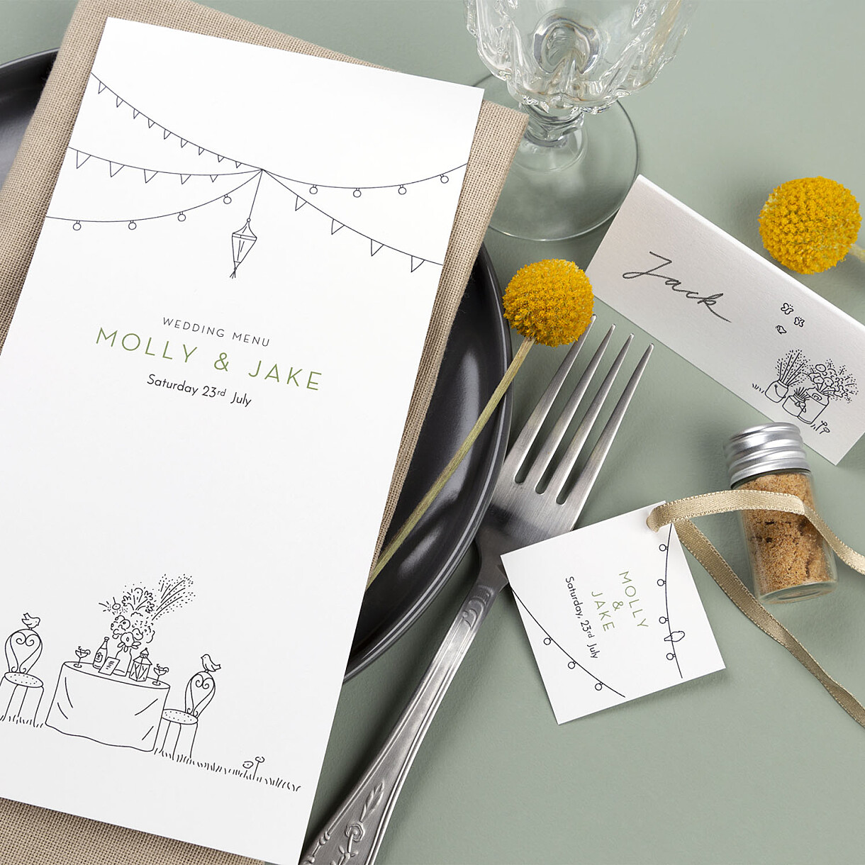 Bohemian promise (4 pages) wedding menus Bohemian promise (4 pages) wedding menus